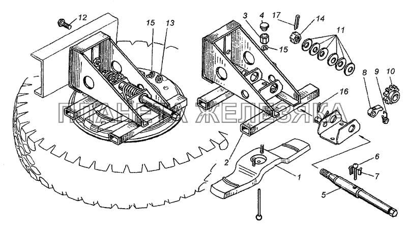 Держатель запасного колеса КамАЗ-6460