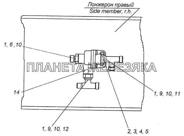 Установка клапана двухмагистрального КамАЗ-6460