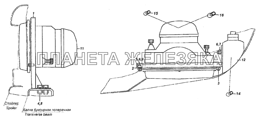 Установка фар передних указателей поворота КамАЗ-6460