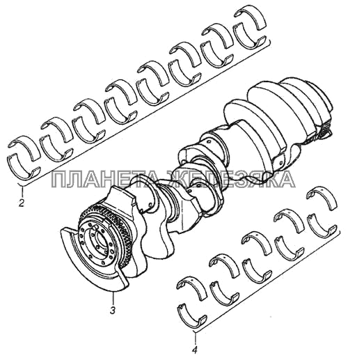 Комплект: коленвал КамАЗ-6460