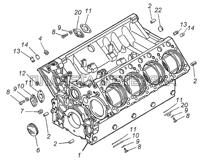Блок цилиндров в сборе КамАЗ-6460