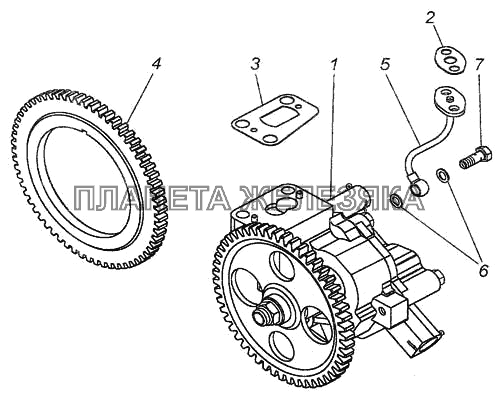 Комплект: насос масляный с шестерней КамАЗ-6460