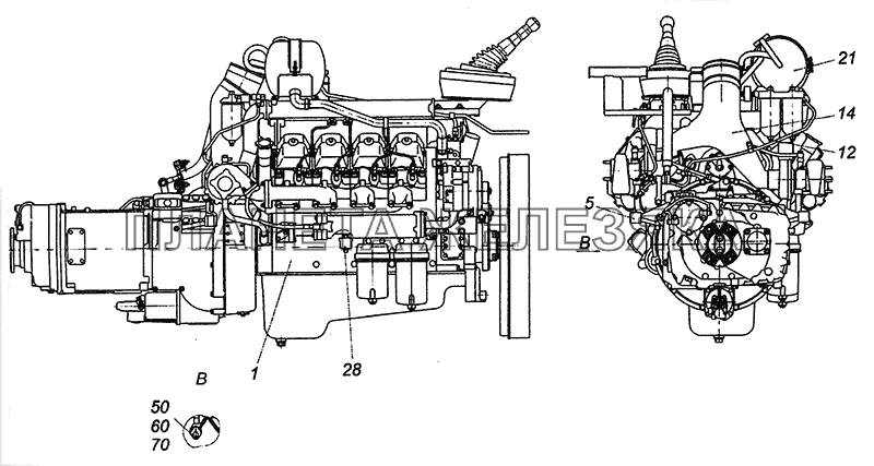 5460-1000251 Агрегат силовой 740.63-400, укомплектованный для установки на автомобиль КамАЗ-6460 (Евро 3, 4)
