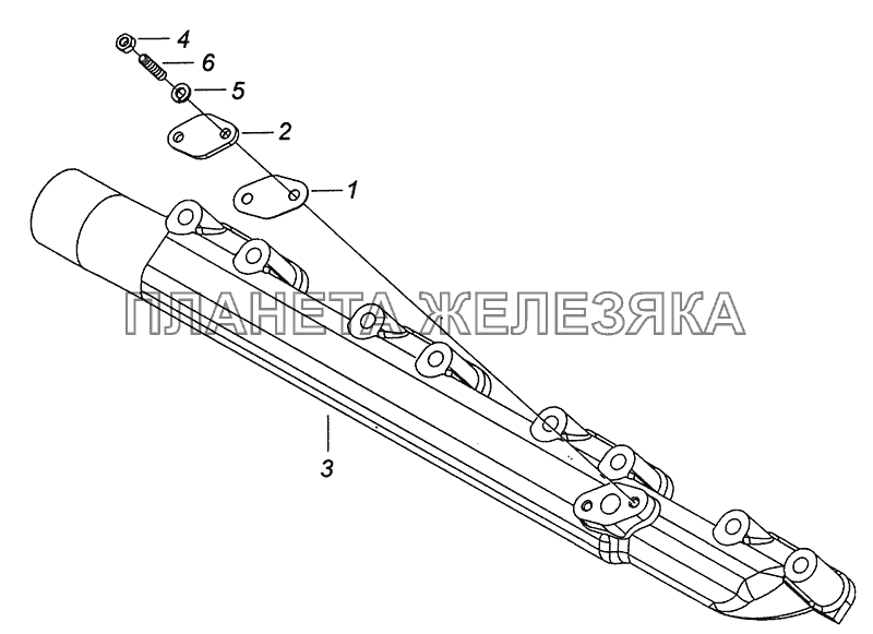 7406.1303100-10 Труба водяная правая КамАЗ-6460 (Евро 3, 4)