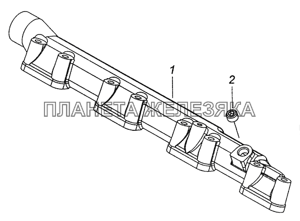 7406.1303101-10 Труба водяная левая КамАЗ-6460 (Евро 3, 4)