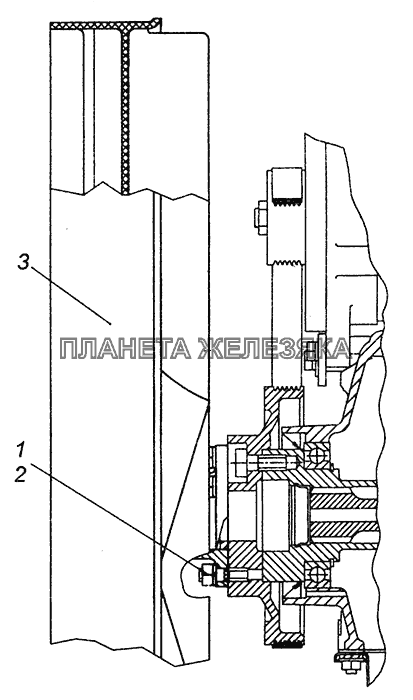 740.60-1308005 Установка вентилятора с вязкостной муфтой КамАЗ-6460 (Евро 3, 4)