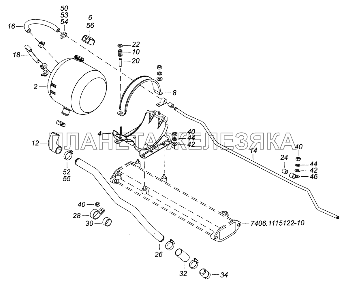 6520-1311005 Установка расширительного бачка КамАЗ-6460 (Евро 3, 4)