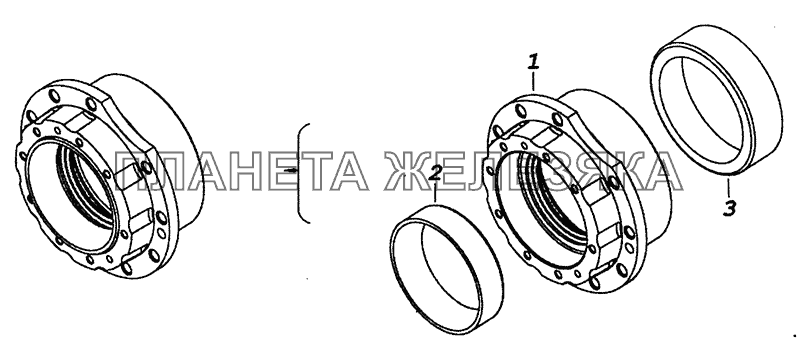 6520-2402048 Стакан подшипников КамАЗ-6460 (Евро 3, 4)