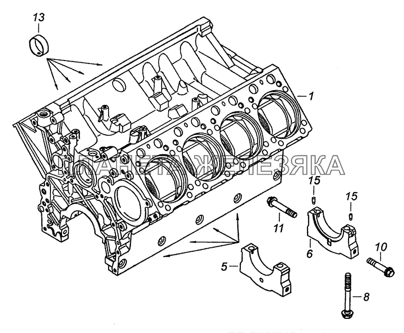 740.21-1002011 Блок цилиндров КамАЗ-6460 (Евро 3, 4)