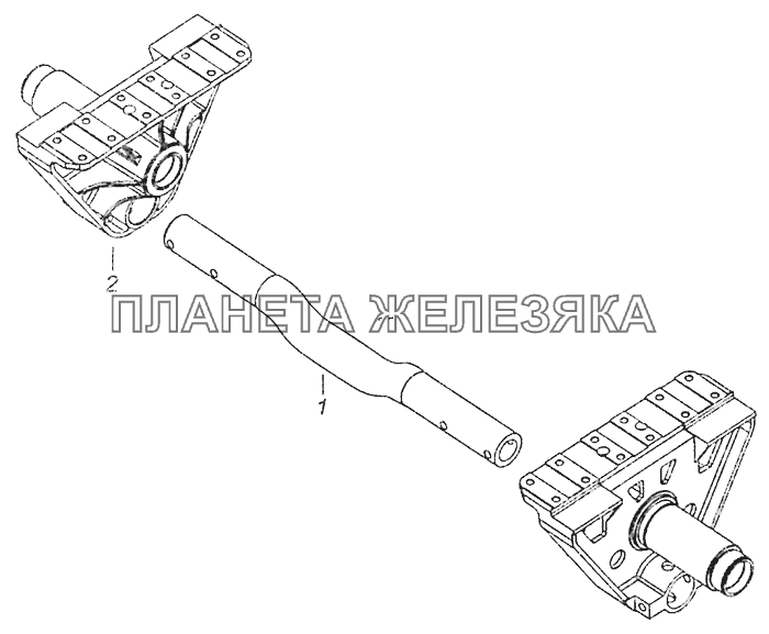 6520-2918050 Кронштейн балансира с осью КамАЗ-6460 (Евро 3, 4)