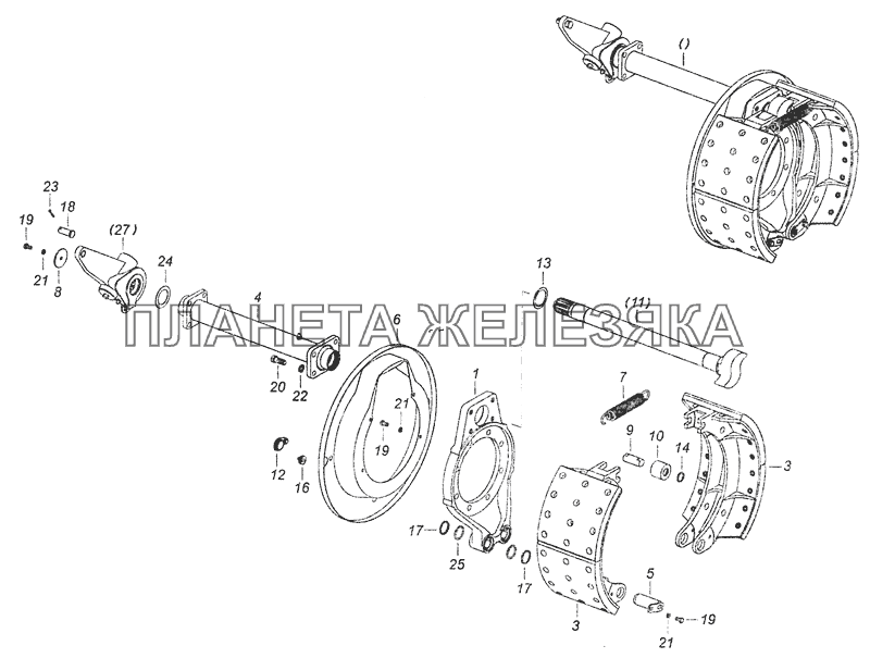 6520-3502011-12 Тормоз задний КамАЗ-6460 (Евро 3, 4)