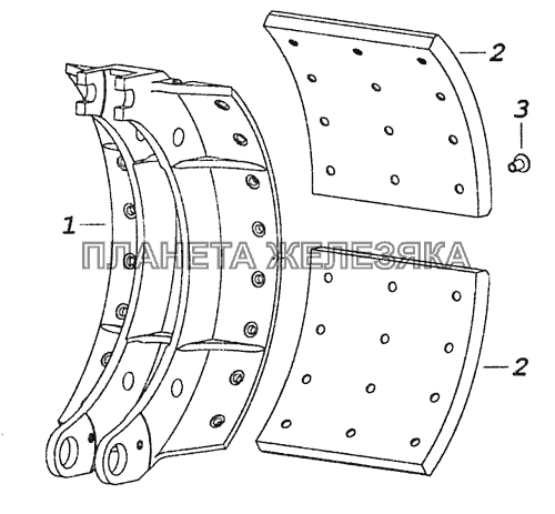 6520-3501090-41 Колодка тормоза с накладками КамАЗ-6460 (Евро 3, 4)