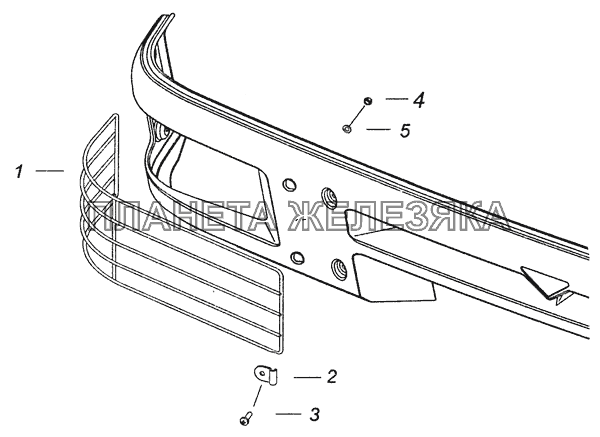 6520-3711500-13 Установка защитных решеток фар КамАЗ-6460 (Евро 3, 4)