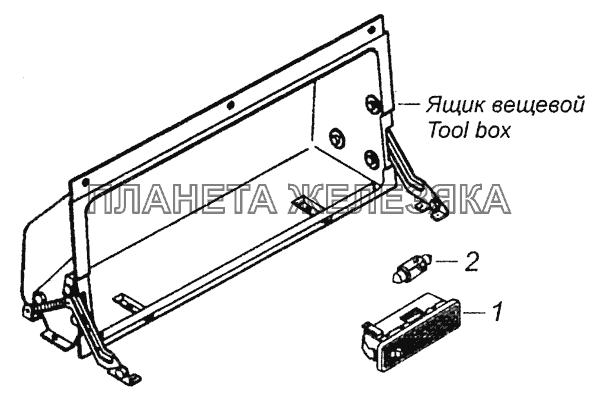 53205-3714003 Установка плафона освещения вещевого ящика КамАЗ-6460 (Евро 3, 4)