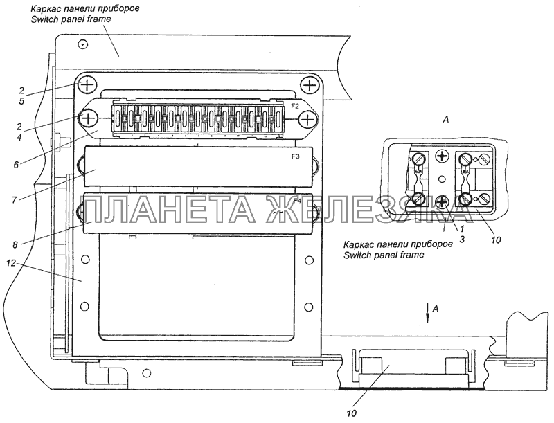 4308-3722001-30 Установка предохранителей КамАЗ-6460 (Евро 3, 4) 4308-3722001-30 Установка предохранителей КамАЗ-6460 (Евро 3, 4)