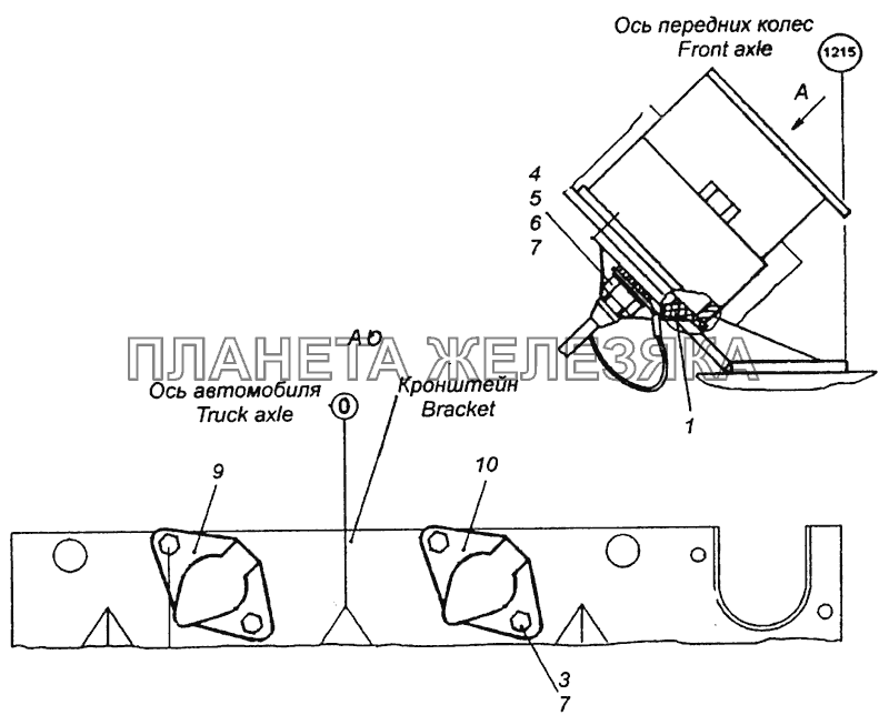 6460-3723003 Установка розеток прицепа КамАЗ-6460 (Евро 3, 4)