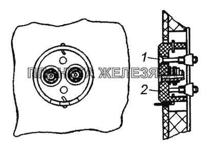 53205-3723005 Установка розетки переносной лампы КамАЗ-6460 (Евро 3, 4)