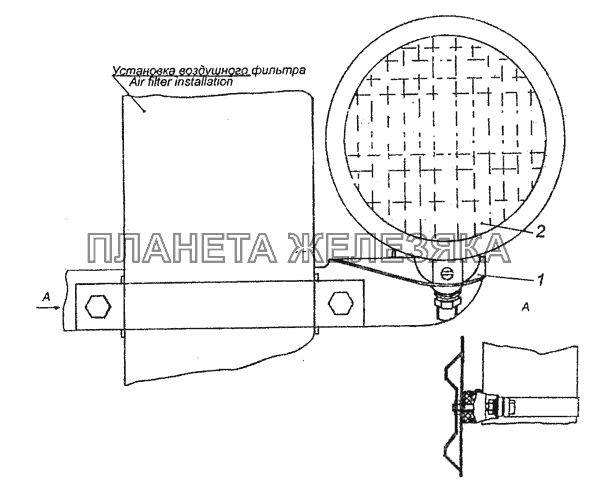 5410-3727002 Установка прожектора освещения сцепного устройства КамАЗ-6460 (Евро 3, 4)