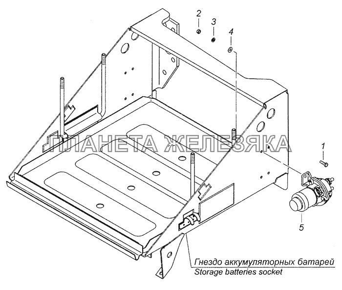 5320-3737001-01 Установка малогабаритного выключателя массы КамАЗ-6460 (Евро 3, 4)