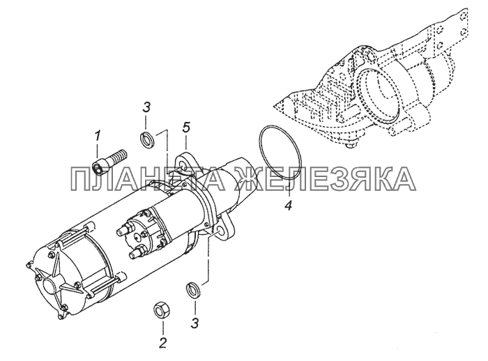 740.50-3708005 Установка стартера КамАЗ-6460 (Евро 3, 4)