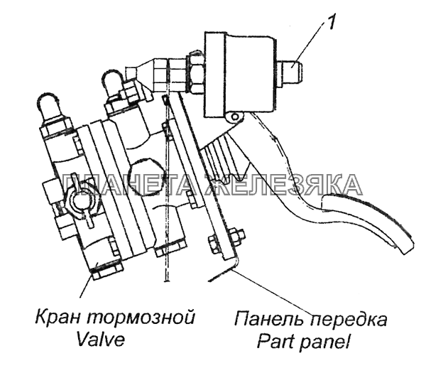 4308-3830005 Установка датчиков указателя давления воздуха КамАЗ-6460 (Евро 3, 4)