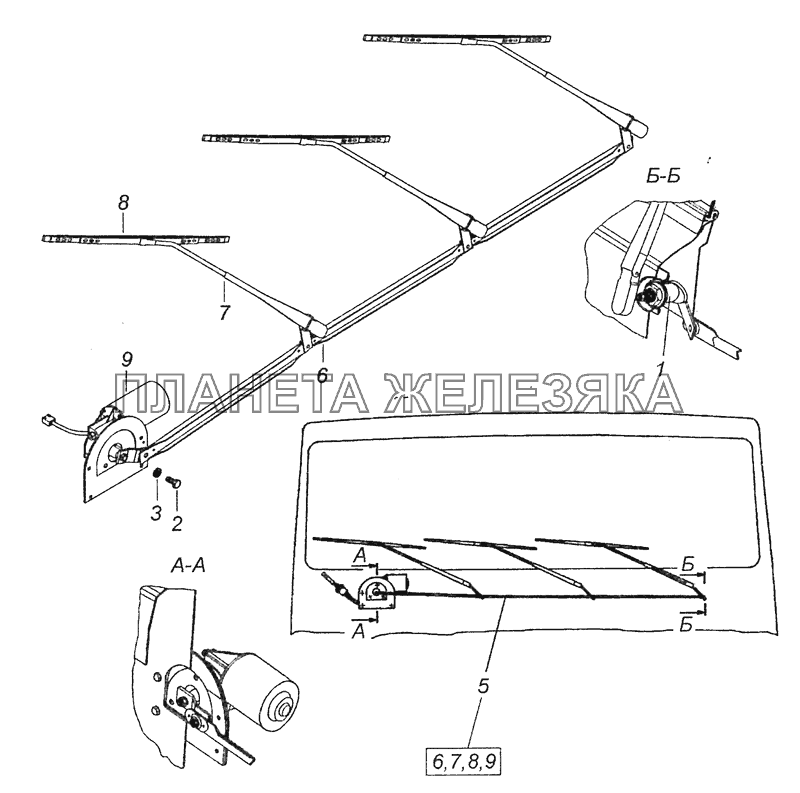 6520-5205001 Установка стеклоочистителя КамАЗ-6460 (Евро 3, 4)