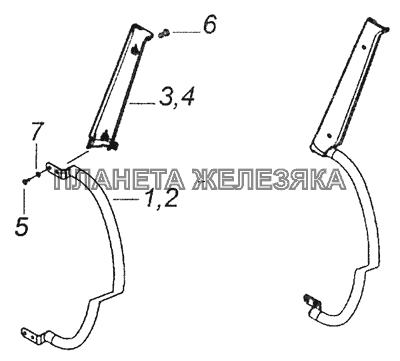 6522-5325160 Установка поручней панели приборов КамАЗ-6460 (Евро 3, 4)