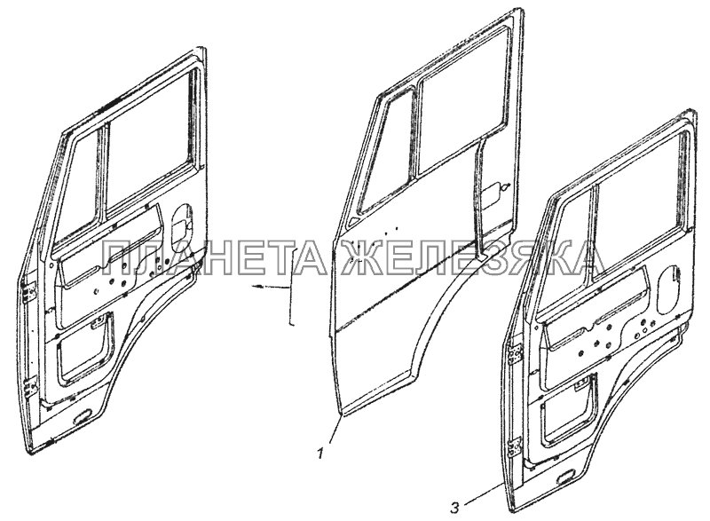 53205-6100014 Дверь правая КамАЗ-6460 (Евро 3, 4)