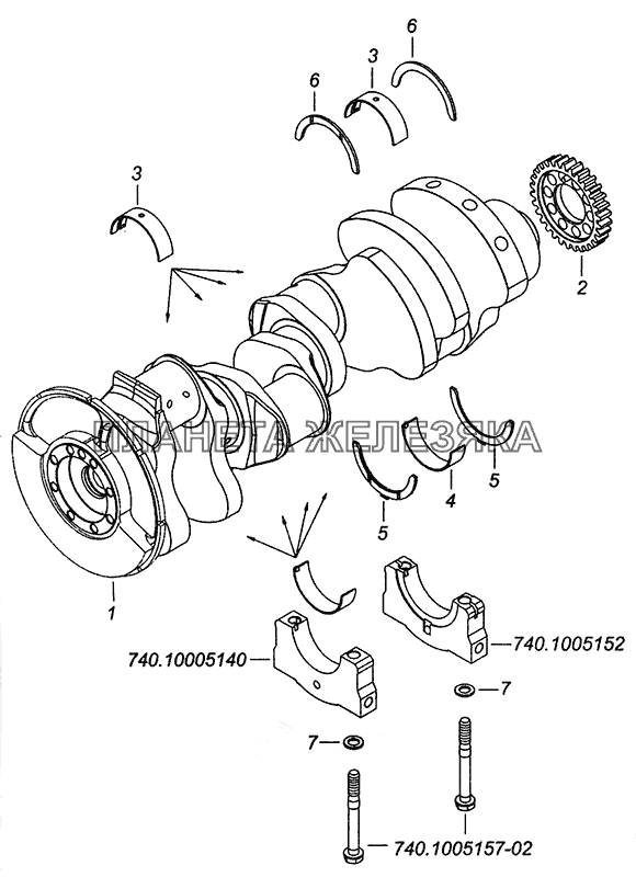 740.63-1005007 Установка коленчатого вала КамАЗ-6460 (Евро 3, 4)