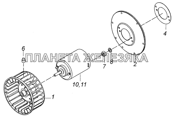 5320-8118069 Колесо рабочее с электродвигателем КамАЗ-6460 (Евро 3, 4)