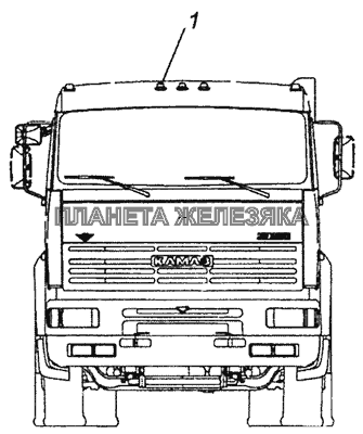 53215-3700005 Установка фонарей опознавательного знака автопоезда КамАЗ-6460 (Евро 3, 4)