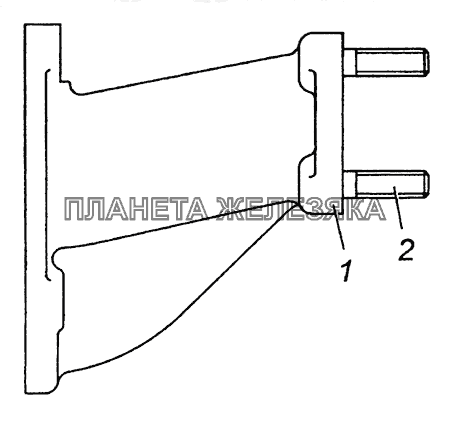 7406.1008031 Патрубок левый в сборе - Branch pipe, l. h., assy КамАЗ-6460 (Евро 3, 4)