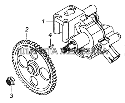 740.60-1011010 Масляный насос с шестерней КамАЗ-6460 (Евро 3, 4)