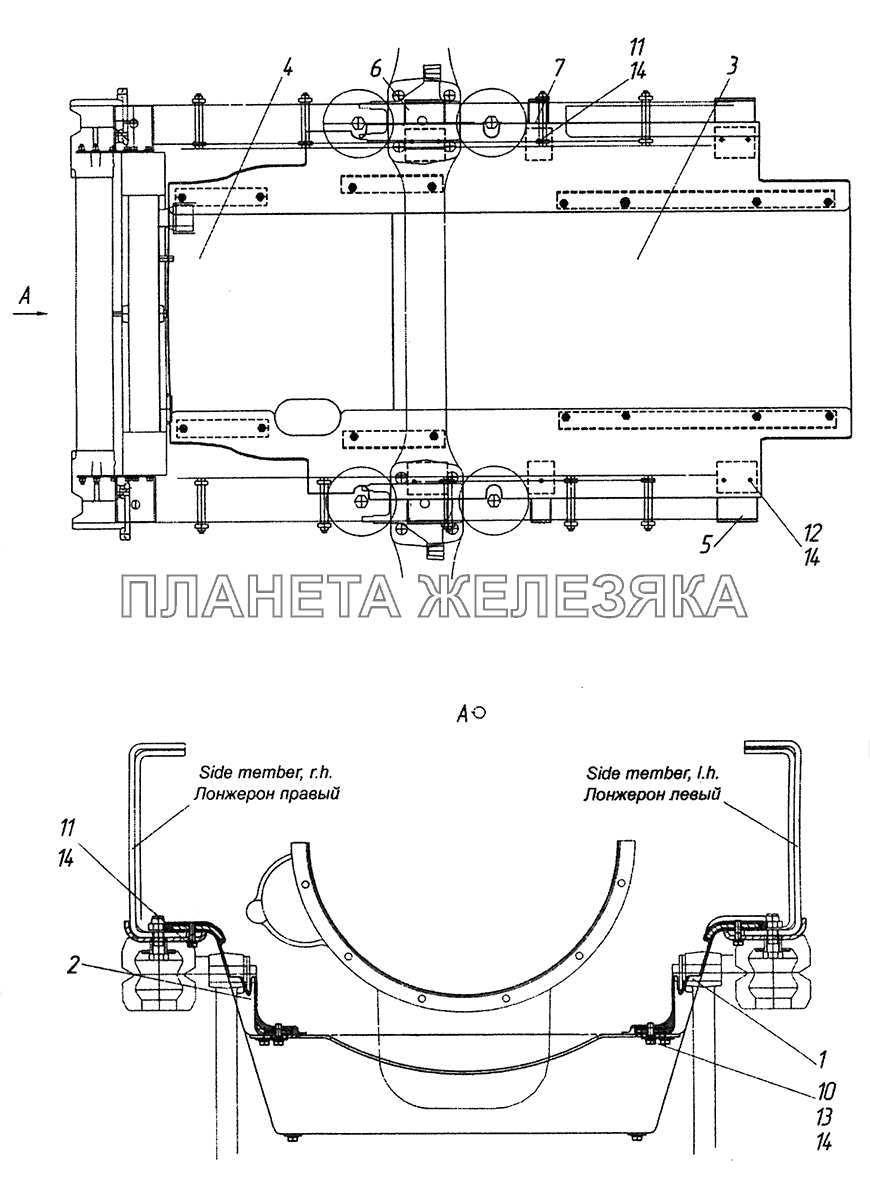 6520-1080010-20 Капотирование нижнее моторного отсека КамАЗ-6460 (Евро 3, 4)