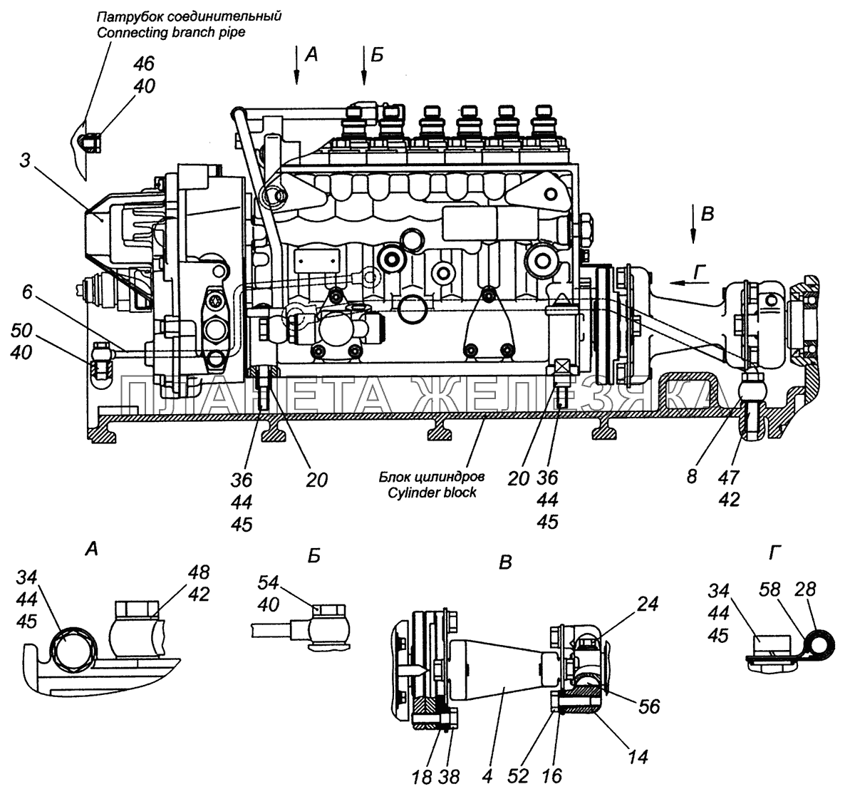 740.63-1111000-90 Установка ТНВД КамАЗ-6460 (Евро 3, 4)