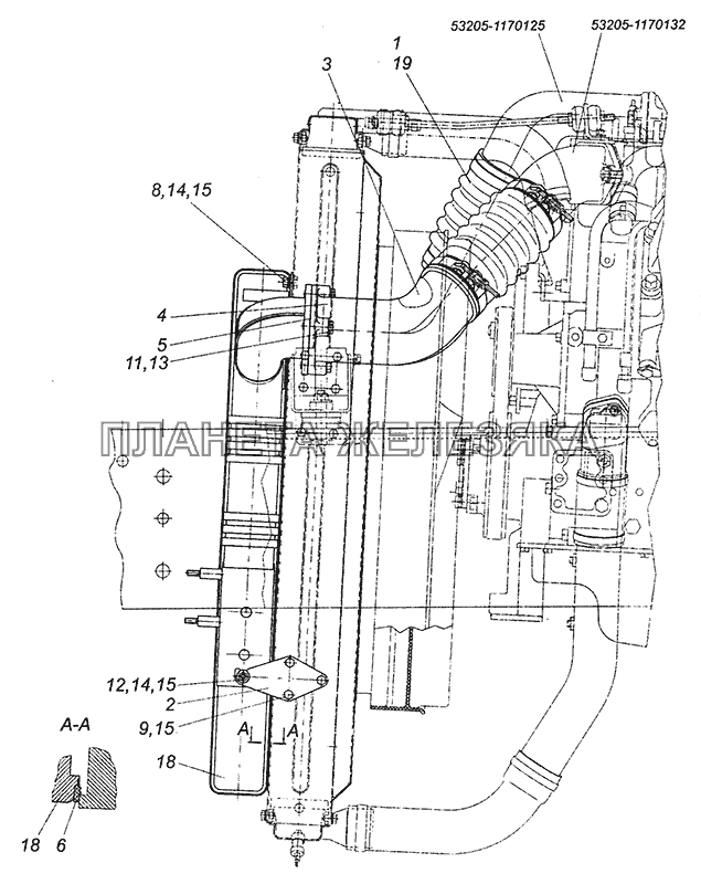 5460-1170000 Установка системы ОНВ КамАЗ-6460 (Евро 3, 4)