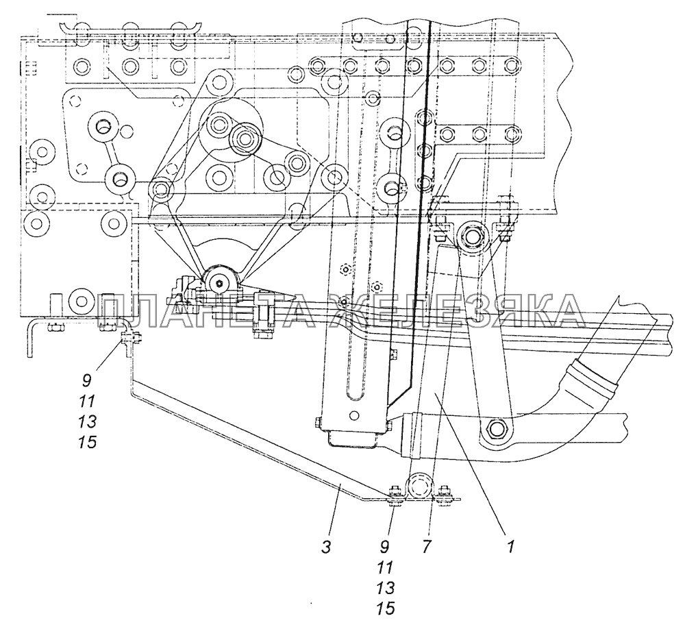 5460-1301500-10 Установка кожуха защитного радиатора КамАЗ-6460 (Евро 4)