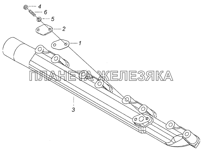 7406.1303100-10 Труба водяная правая КамАЗ-6460 (Евро 4)