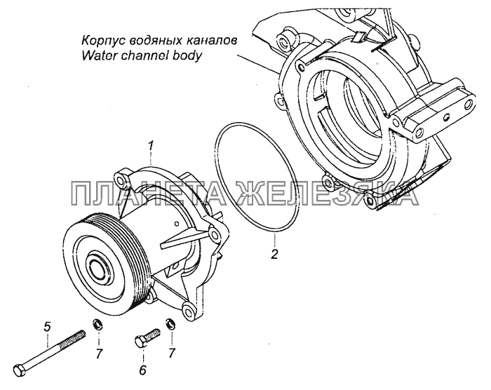 740.63-1307005 Установка водяного насоса КамАЗ-6460 (Евро 4)