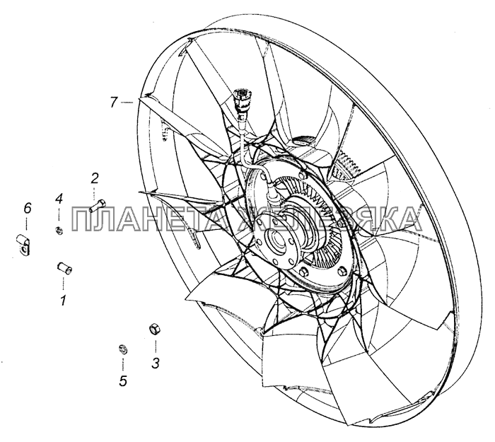 740.74-1308005 Установка вентилятора с вязкостной муфтой КамАЗ-6460 (Евро 4)