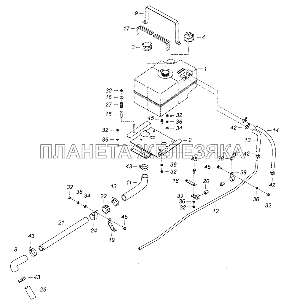 5460-1311005 Установка бачка расширительного КамАЗ-6460 (Евро 4)