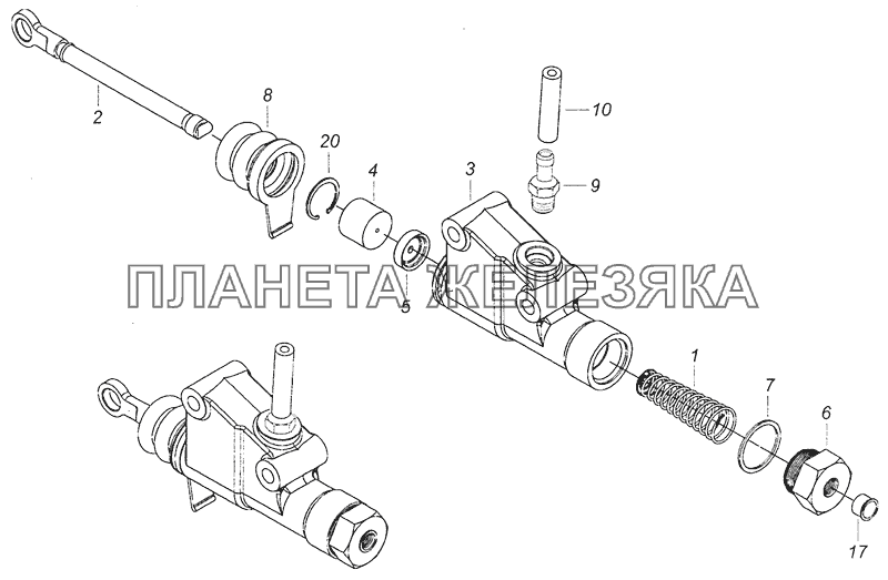 5320-1602510-10 Главный цилиндр управления сцеплением КамАЗ-6460 (Евро 4)