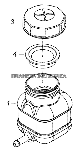 5320-1602560 Бачок главного цилиндра привода сцепления КамАЗ-6460 (Евро 4)