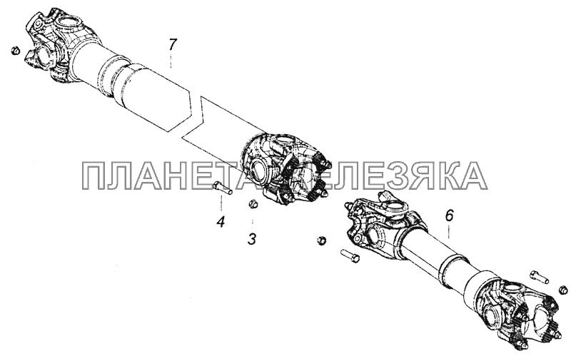 6460-2200001-42 Установка карданных валов КамАЗ-6460 (Евро 4)