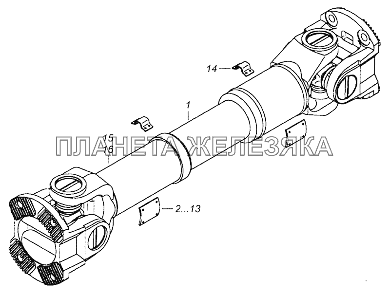 6520-2201011-11 Вал карданный заднего моста КамАЗ-6460 (Евро 4)