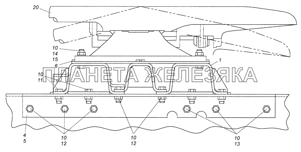 6460-2700001-11 Установка седельно-сцепного устройства КамАЗ-6460 (Евро 4)