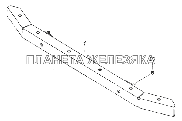 5460-2809001-55 Установка переднего противоподкатного защитного устройства КамАЗ-6460 (Евро 4)