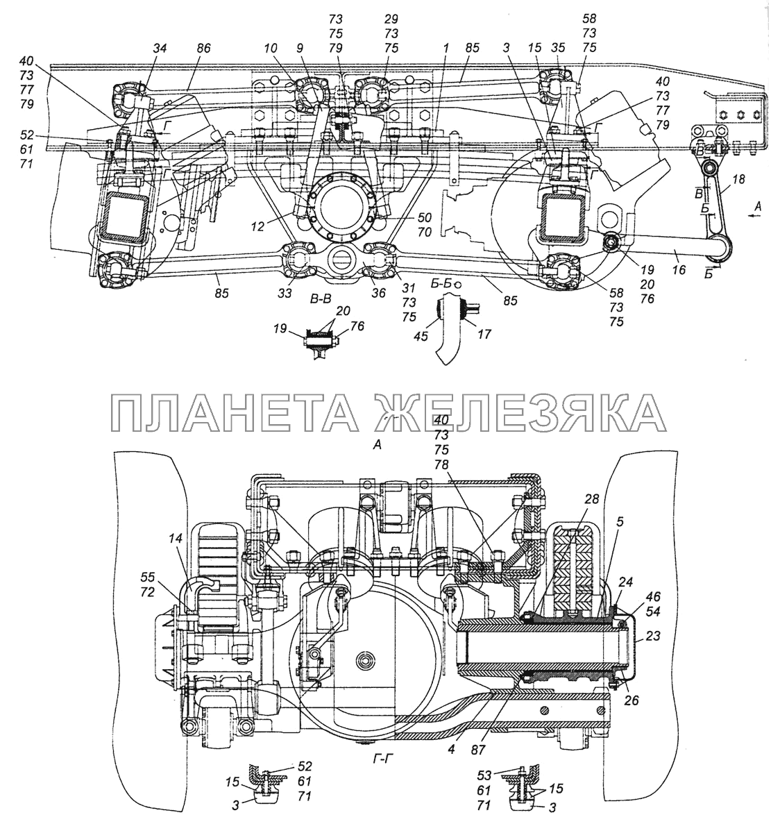 6460-2900002-10 Установка задней подвески КамАЗ-6460 (Евро 4)