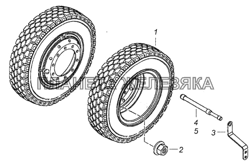65205-3101003 Установка сдвоенных колес КамАЗ-6460 (Евро 4)