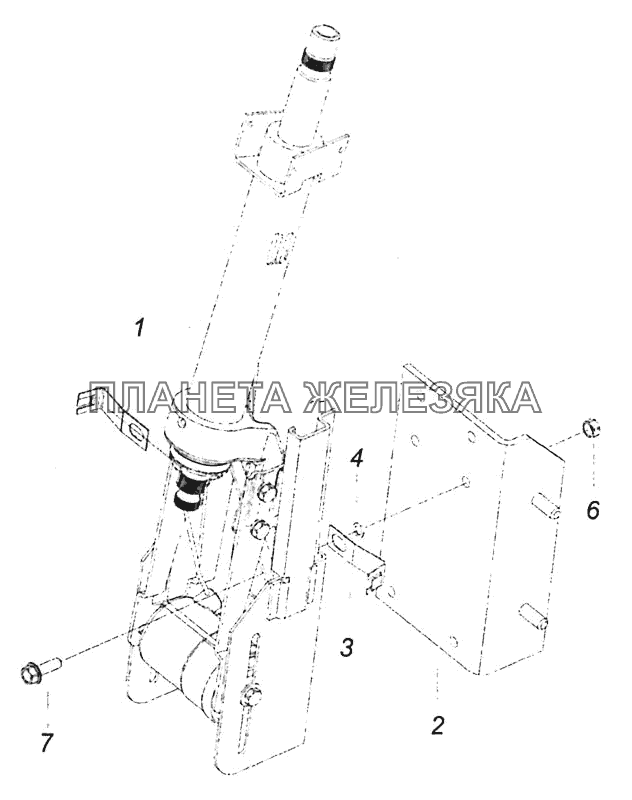 6520-3444075-19 Колонка рулевого управления с кронштейном КамАЗ-6460 (Евро 4)